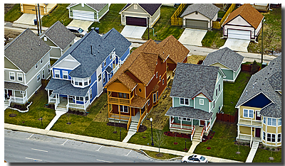 standard oblique photo of colorful houses