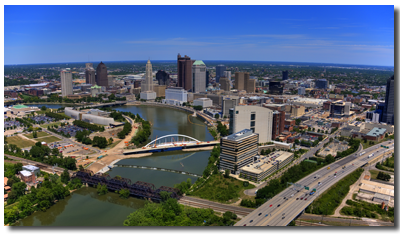 aerial HDR photo of Columbus, OH