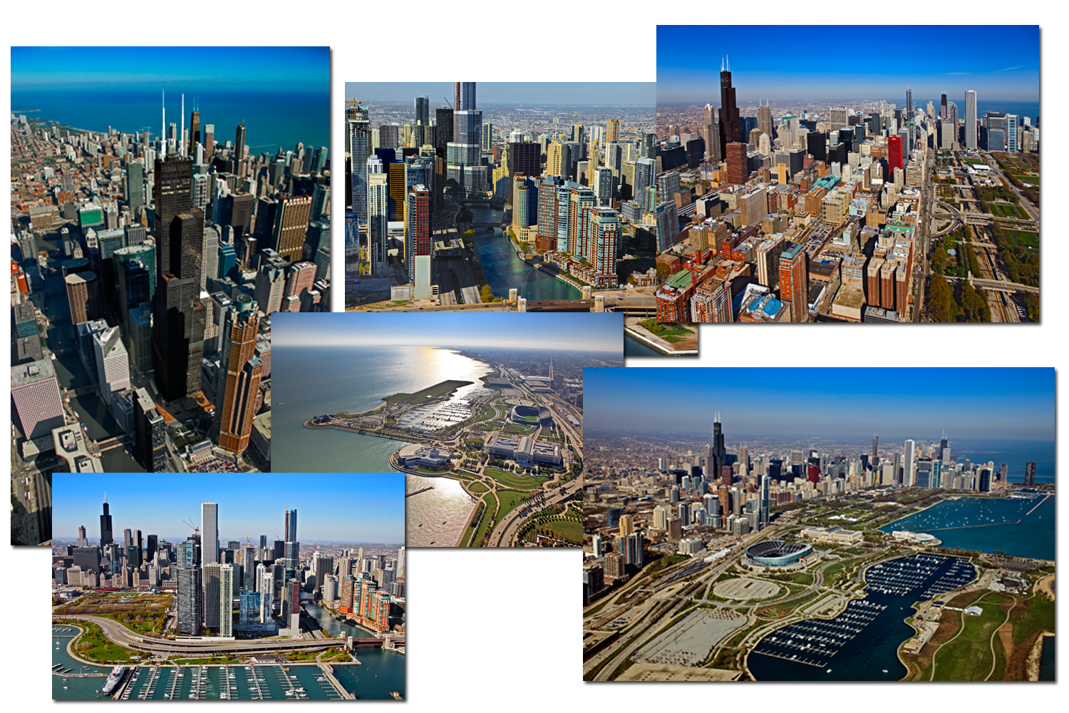 Chicago Skyline Photos - Sears Tower Wrigley -Soldier Field